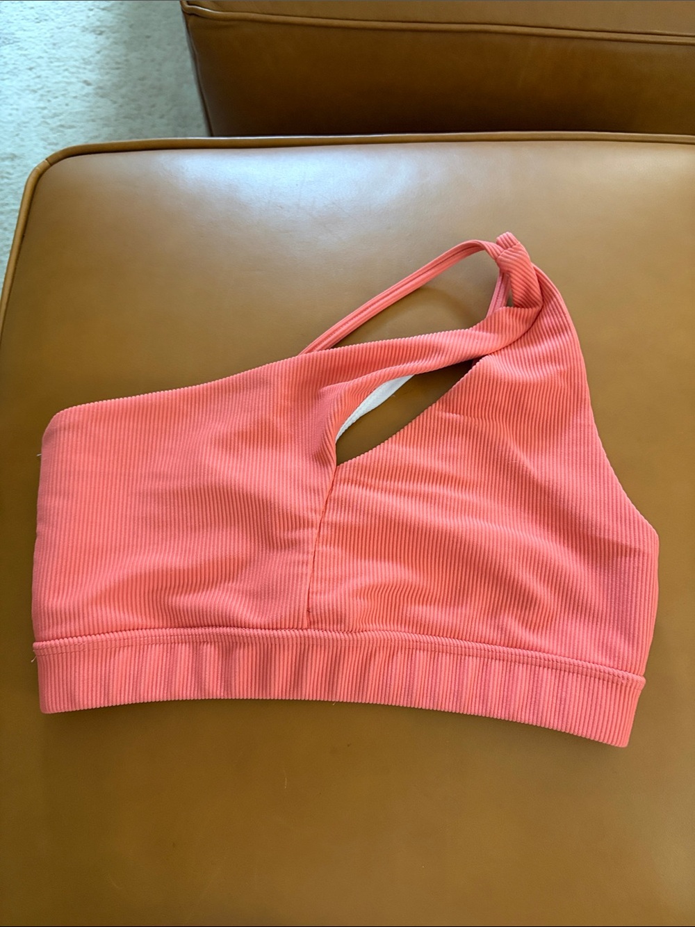 Onzie Coral Asymmetric Ribbed Sports Bralette